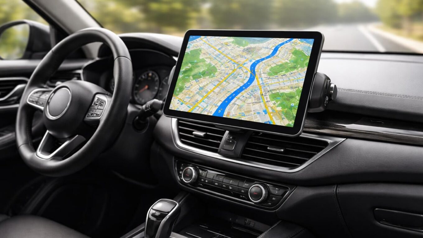découvrez comment optimiser la navigation en voiture grâce à une tablette tactile équipée d'un support sécurisé, pour un trajet plus confortable et sûr.