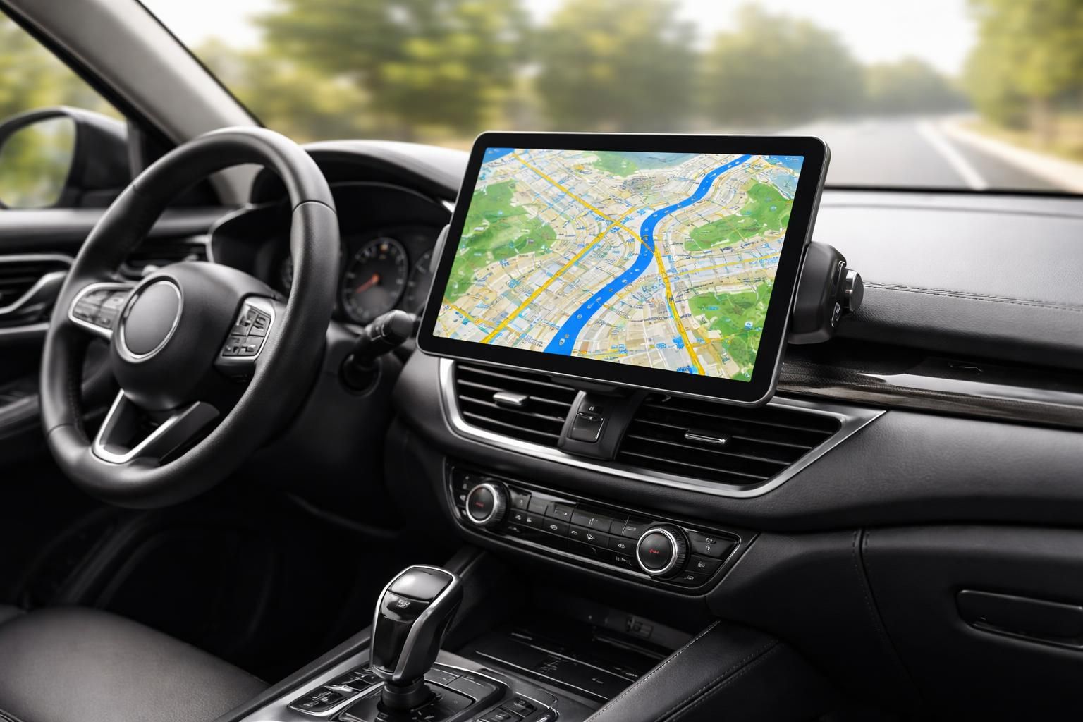 découvrez comment optimiser la navigation en voiture grâce à une tablette tactile équipée d'un support sécurisé, pour un trajet plus confortable et sûr.