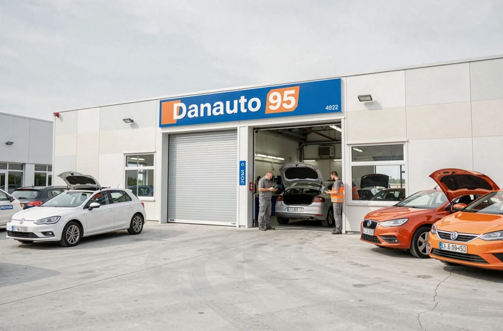 Atelier de réparation automobile Danauto 95 avec techniciens dans le Val-d'Oise